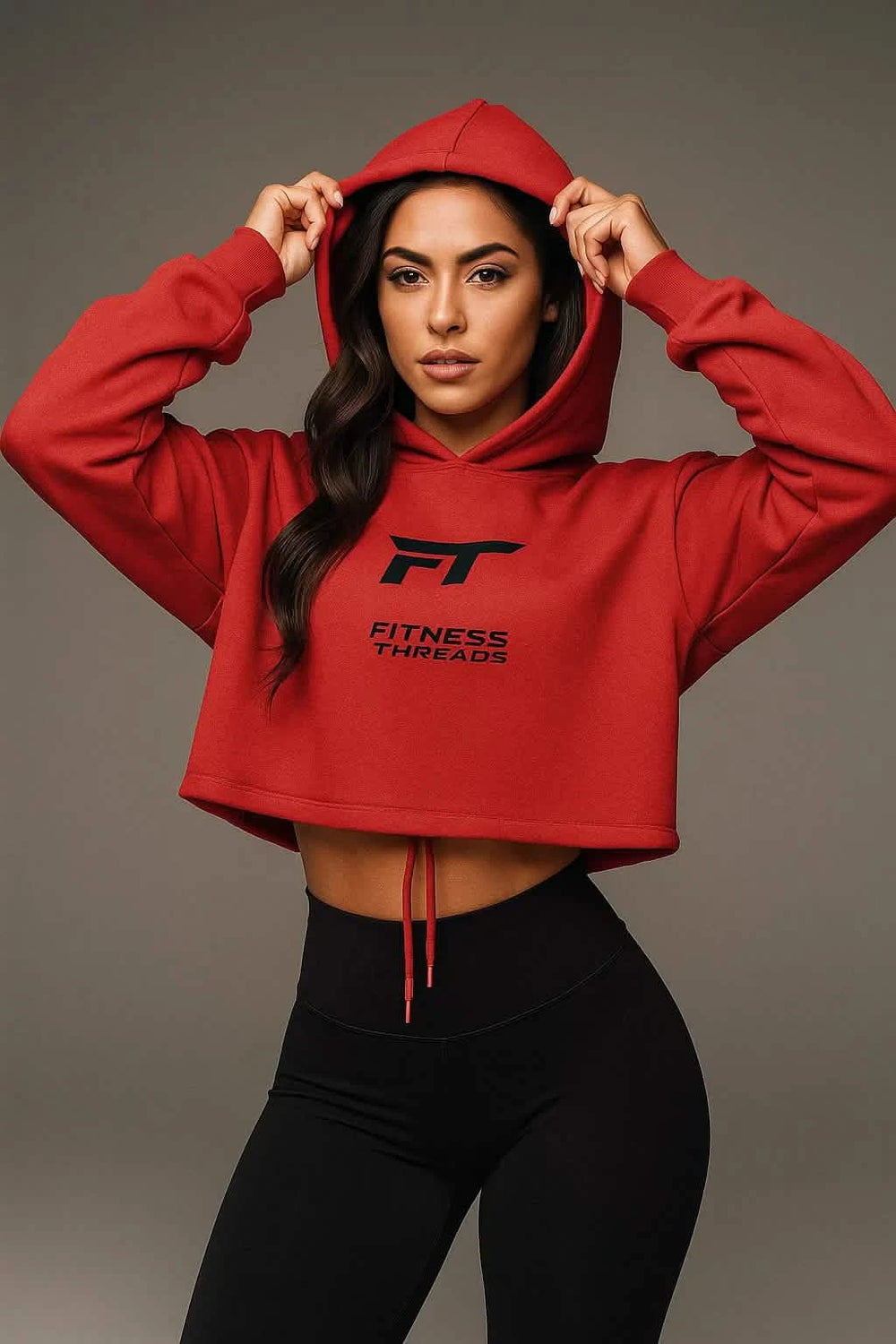 Cropped Oversized Hoodie Red - Fire Red / XX-Small - Oversized Cropped Hoodies