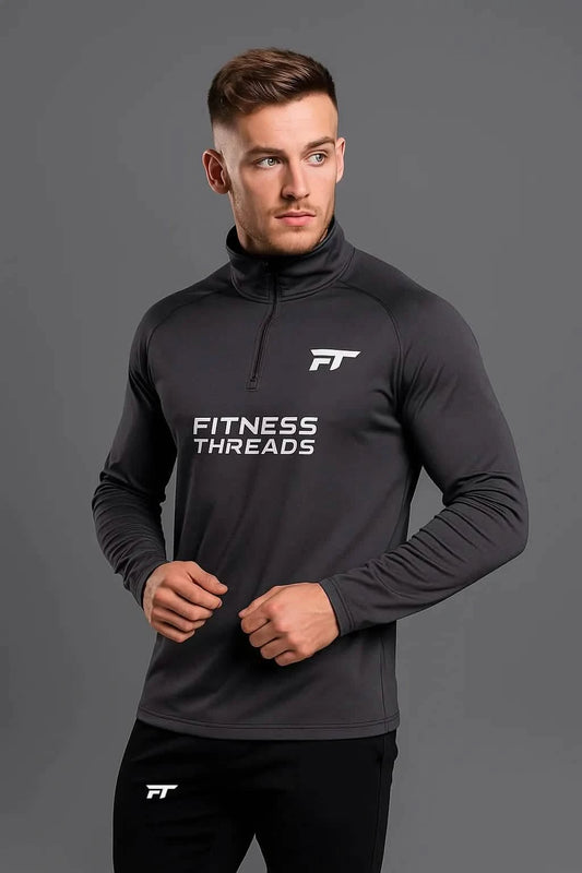 Pulse Quarter-Zip Pullover Grey - Gray / S - Zip Sweatshirts