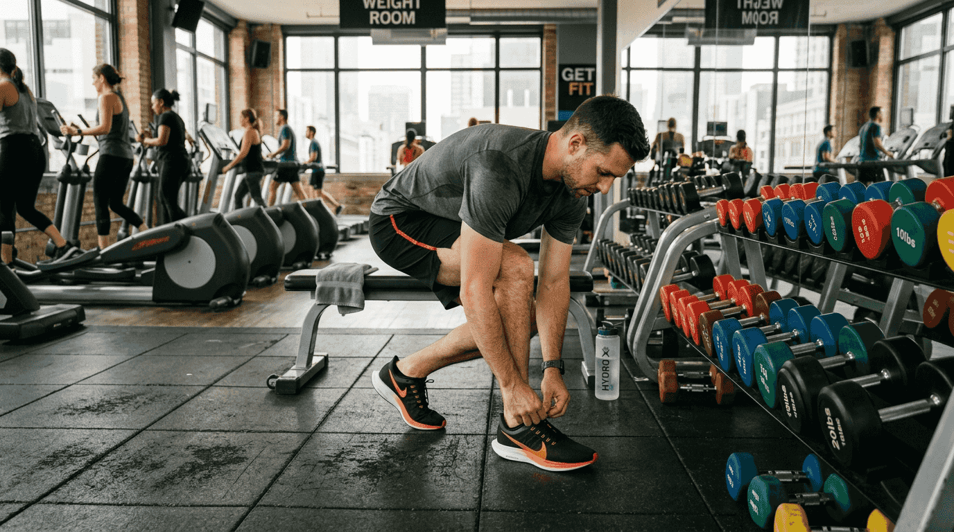 Stylish man preparing for gym workout