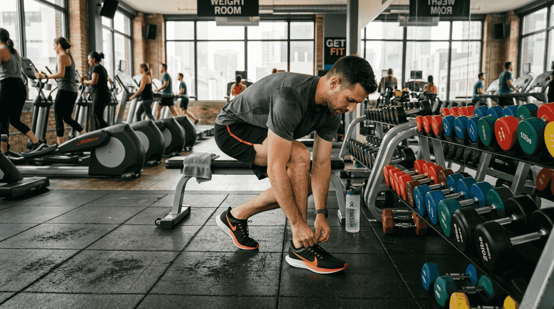 Stylish man preparing for gym workout