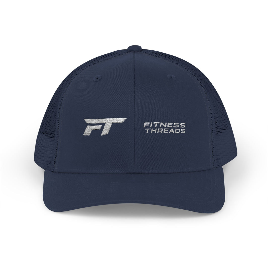 Navy Snapback Trucker Cap - Embroidered White Logo