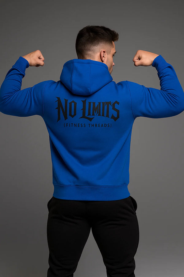 No Limits Gym Hoodie Blue