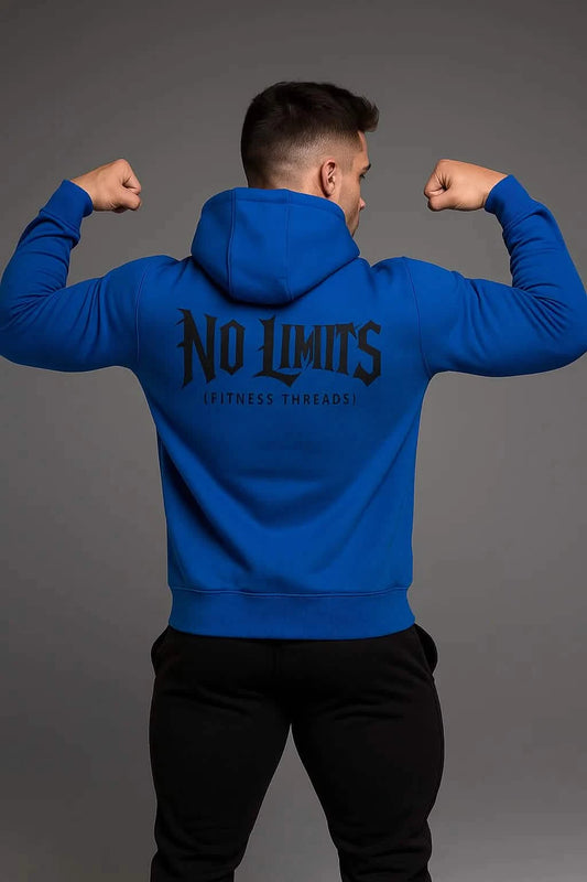 No Limits Gym Hoodie Blue