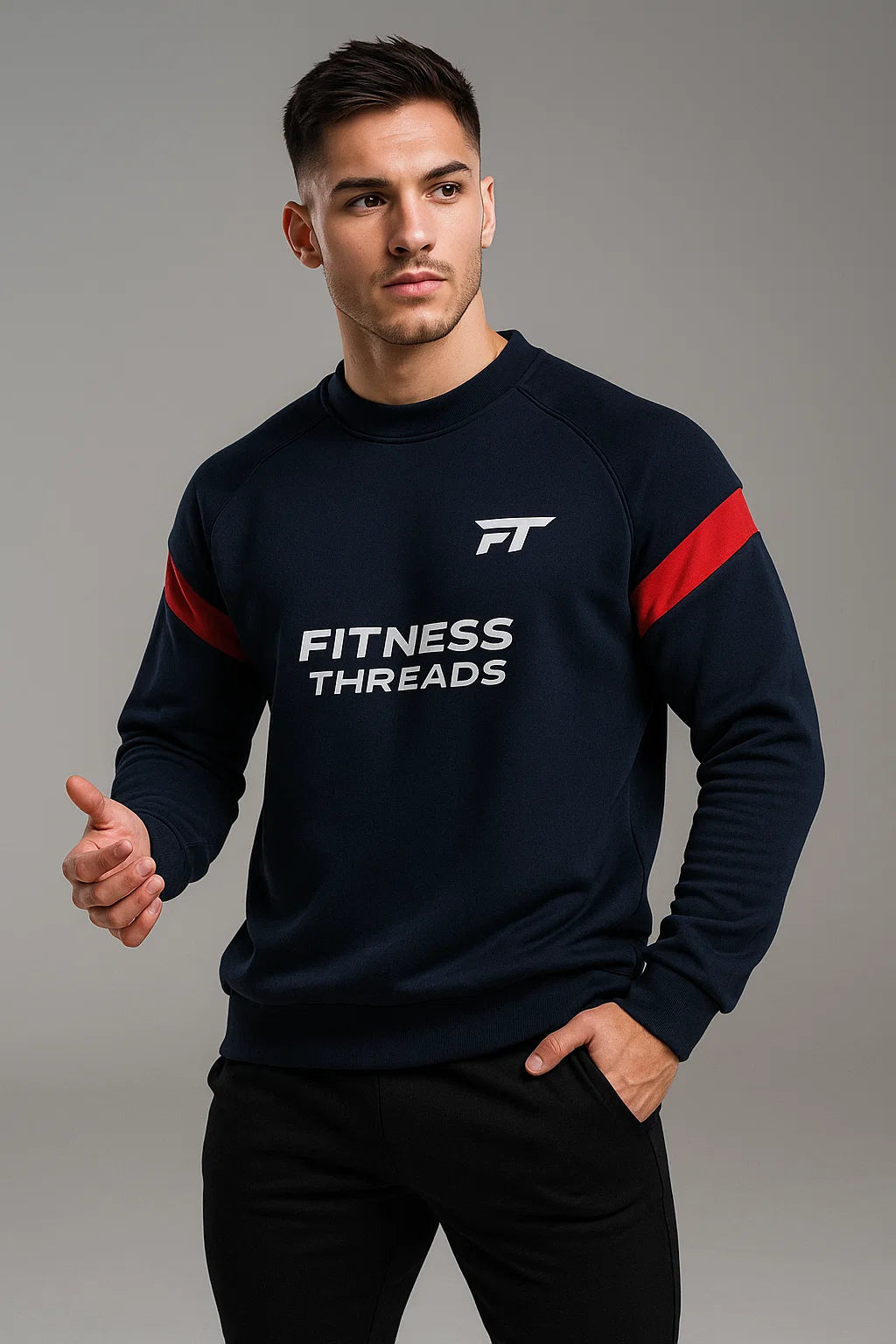 Adapt Crew Neck Sweatshirt Navy