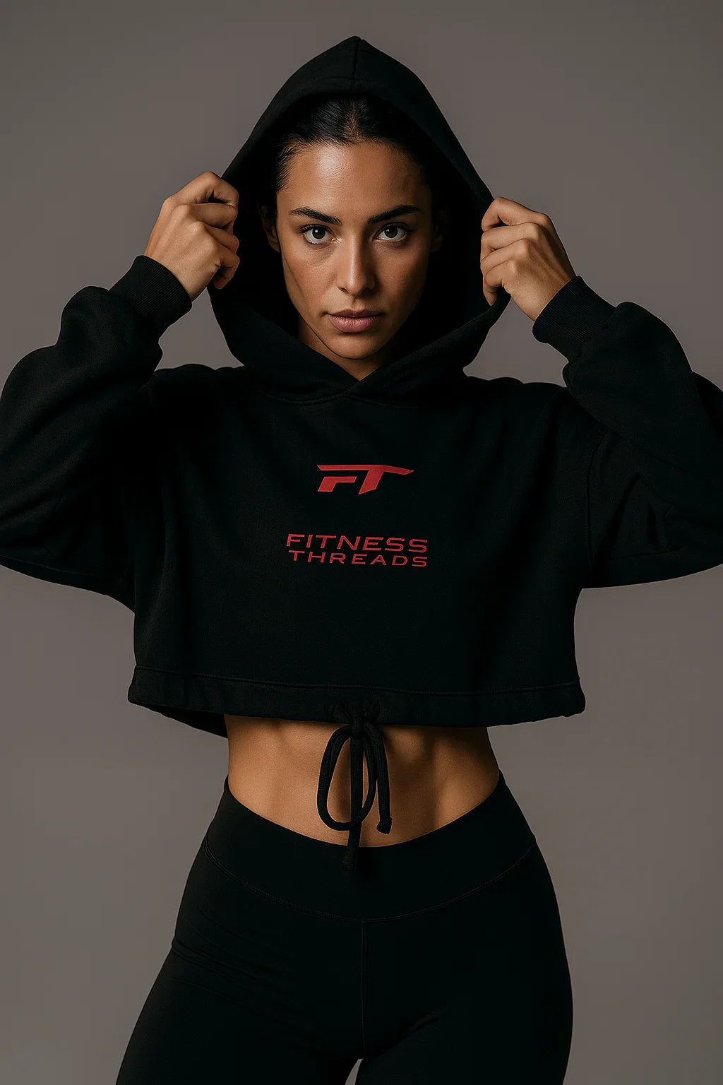 Cropped Oversized Hoodie Black - Black / XX-Small - Oversized Cropped Hoodies