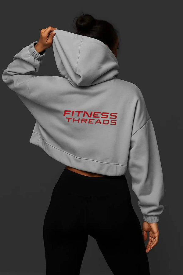 Cropped Oversized Hoodie Grey - Oversized Cropped Hoodies