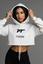 Cropped Oversized Hoodie White - White / XX-Small - Oversized Cropped Hoodies