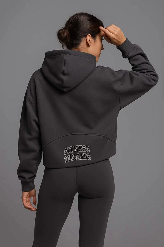 Essential Cropped Zipped Hoodie Black - Cropped Zip Hoodies