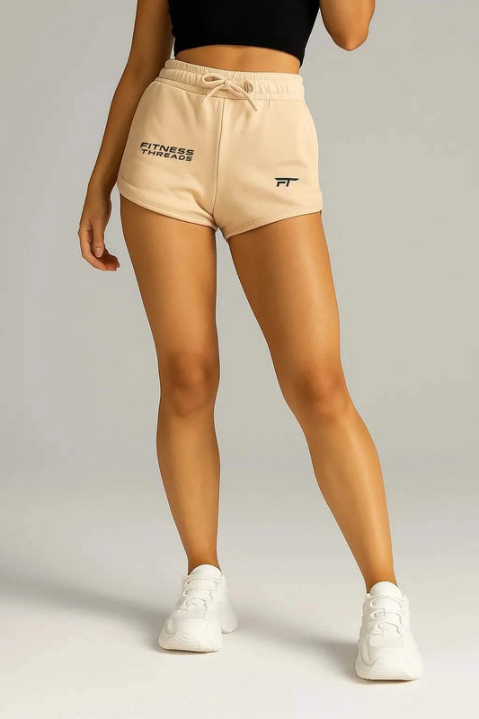 Retro Jogging Shorts Beige