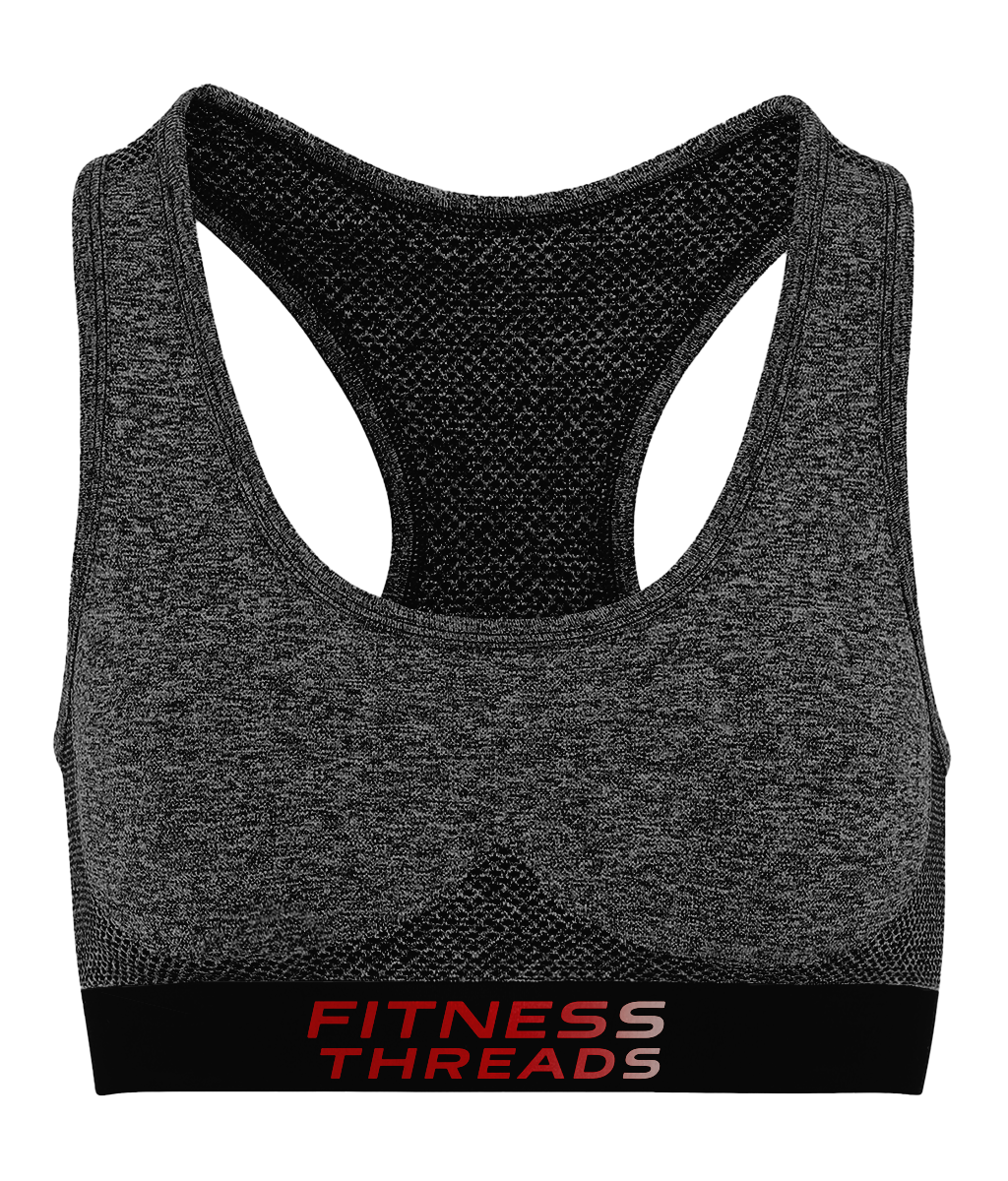 Seamless Racerback Black Sports Bra - Black / X-Small - Sports Bras